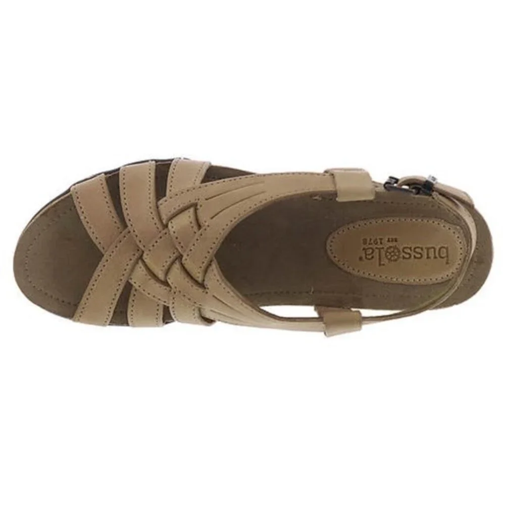 Bussola Nynette Wedge Heel Cross Strap Sandals Sz 9.5 NWB